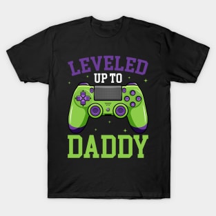 Leveled up daddy Video Game Gift For Men Father day T-Shirt